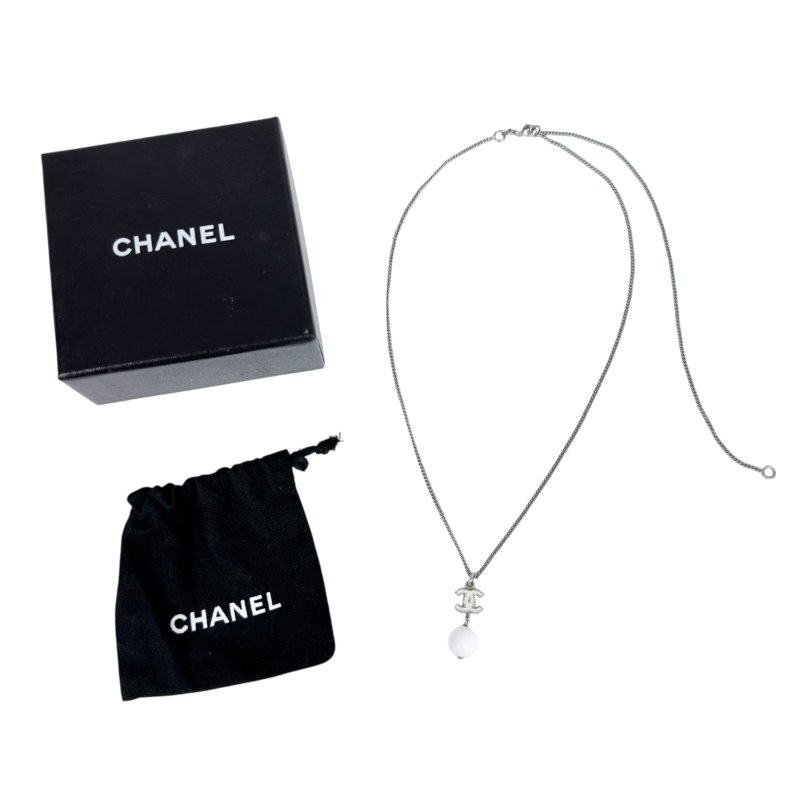 CHANEL CC 珠珠吊飾 頸鏈-1