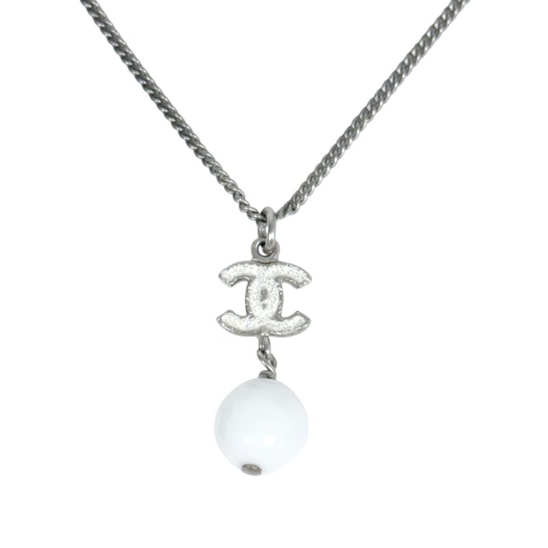 CHANEL CC 珠珠吊飾 頸鏈-4
