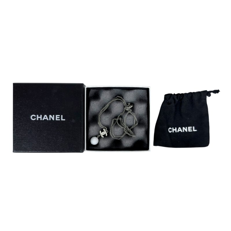 CHANEL CC 珠珠吊飾 頸鏈-7