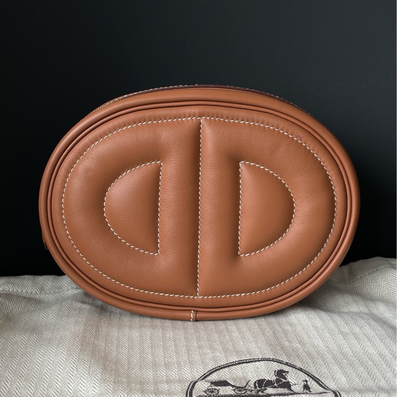 Hermes 爱马仕猪鼻子腰包intheloop金棕银扣-1