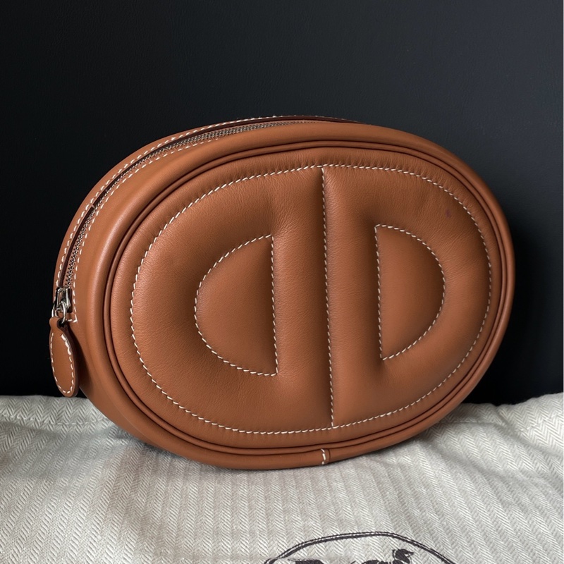 Hermes 爱马仕猪鼻子腰包intheloop金棕银扣-2