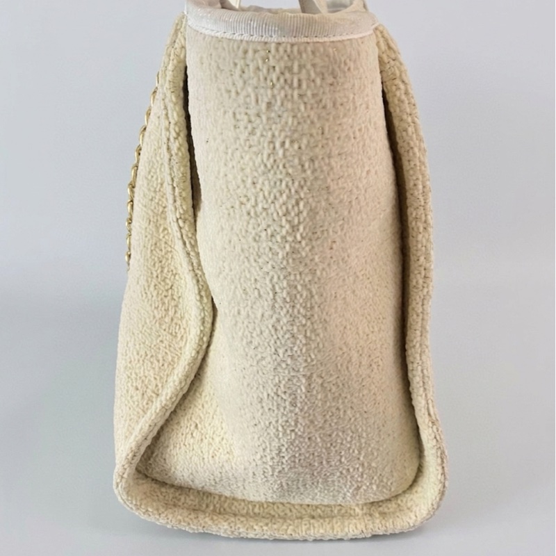 香奈兒/Chanel  米色金絲編織沙灘包 28開  尺寸 39×31×20 慵懶渡假風-5