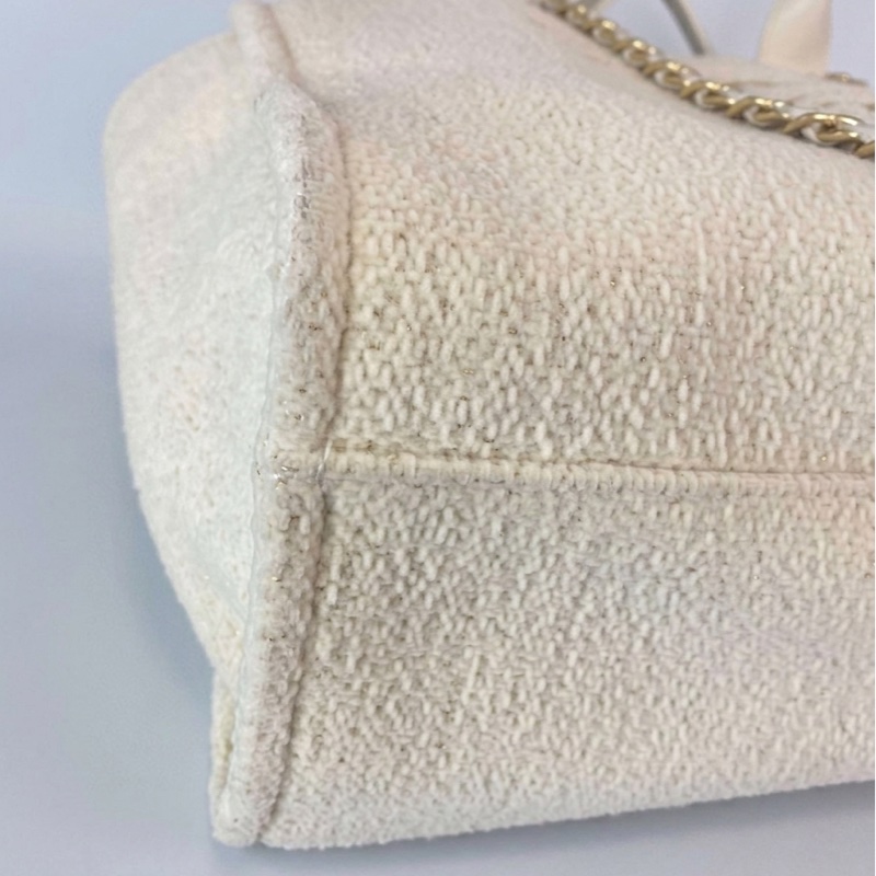 香奈兒/Chanel  米色金絲編織沙灘包 28開  尺寸 39×31×20 慵懶渡假風-8