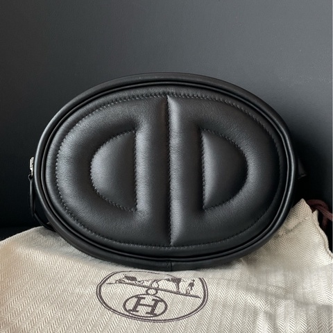 Hermes 愛馬仕 豬鼻子腰包intheloop腰包黑色銀扣