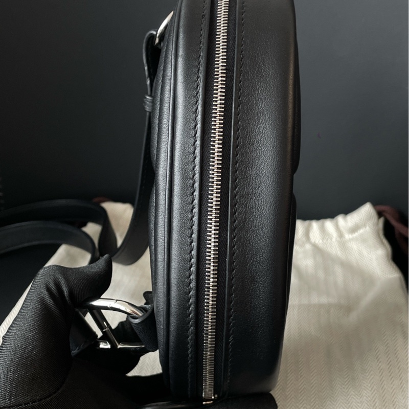 Hermes 愛馬仕 豬鼻子腰包intheloop腰包黑色銀扣-6