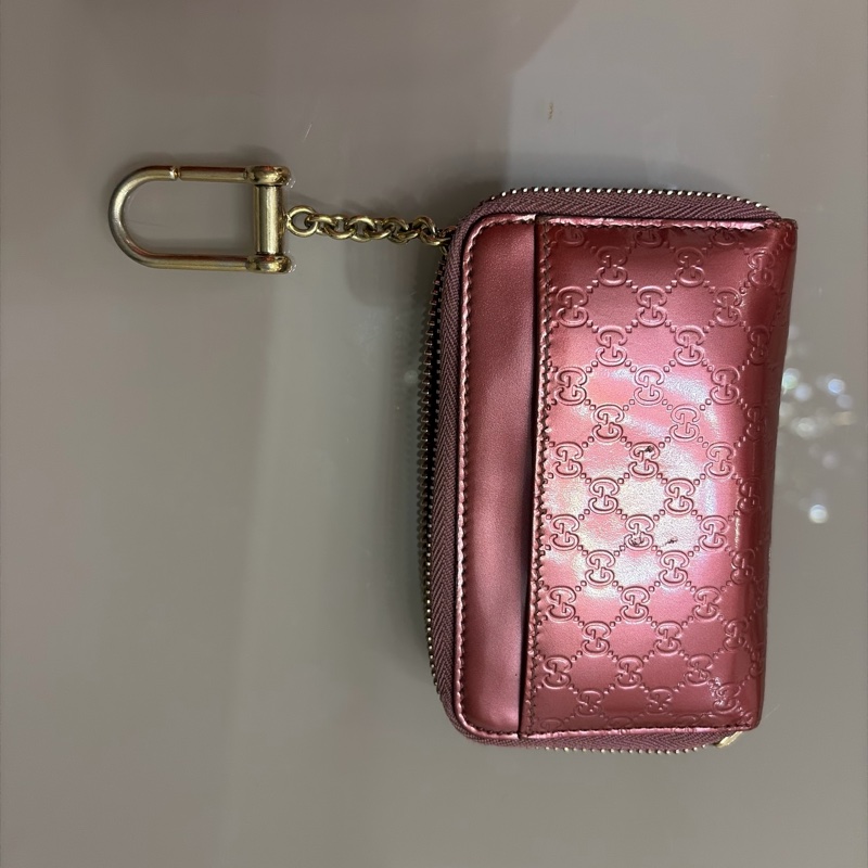 Gucci Logo壓紋卡夾附鑰匙鏈-9