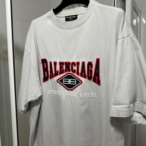 巴黎世家 刺繡 balenciaga 短袖 白灰色