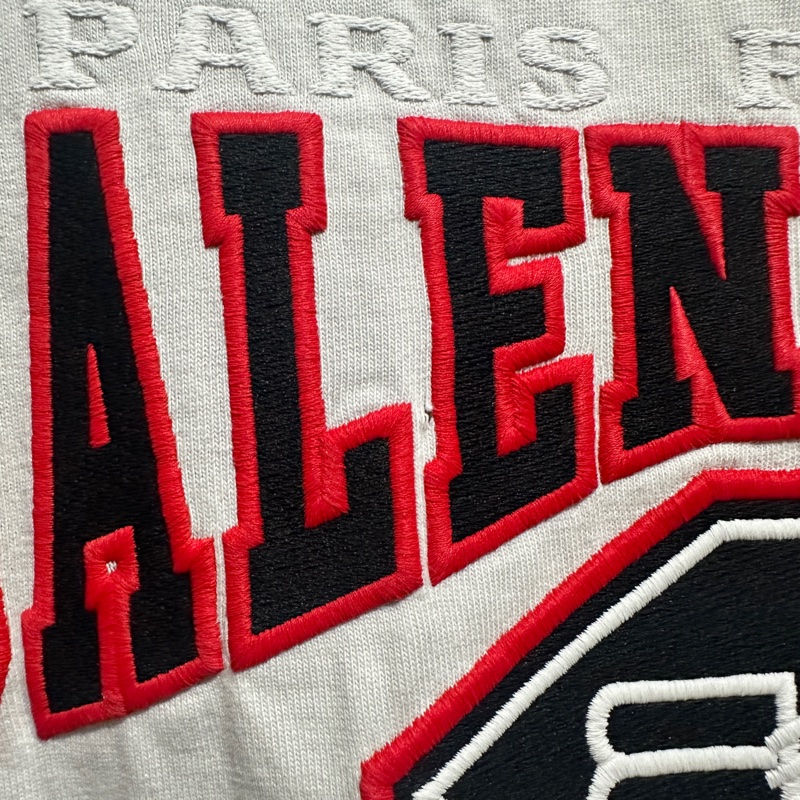 巴黎世家 刺繡 balenciaga 短袖 白灰色-4