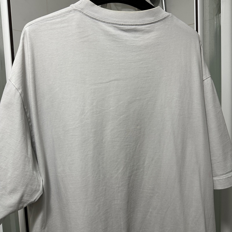 巴黎世家 刺繡 balenciaga 短袖 白灰色-8