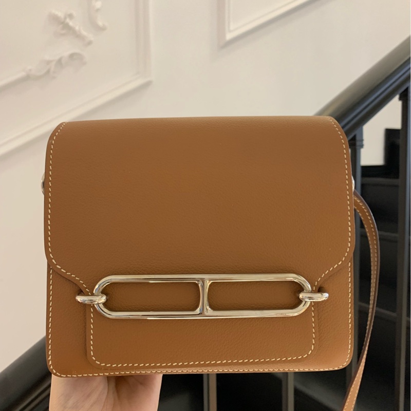 Hermes 愛馬仕 豬鼻子 19 roulis  mini 金棕原始成色-0