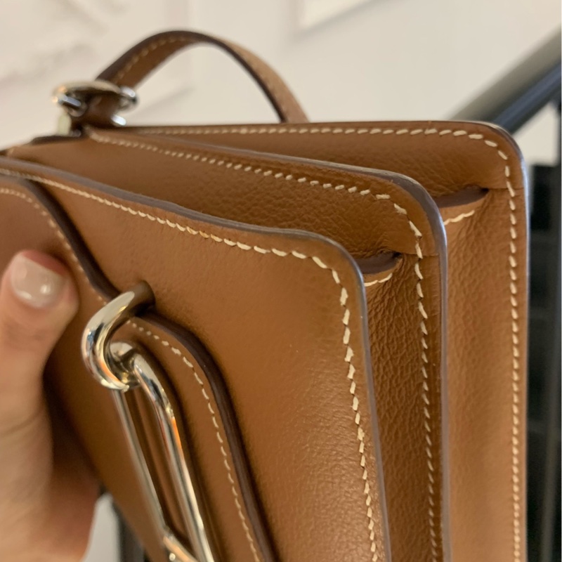 Hermes 愛馬仕 豬鼻子 19 roulis  mini 金棕原始成色-5