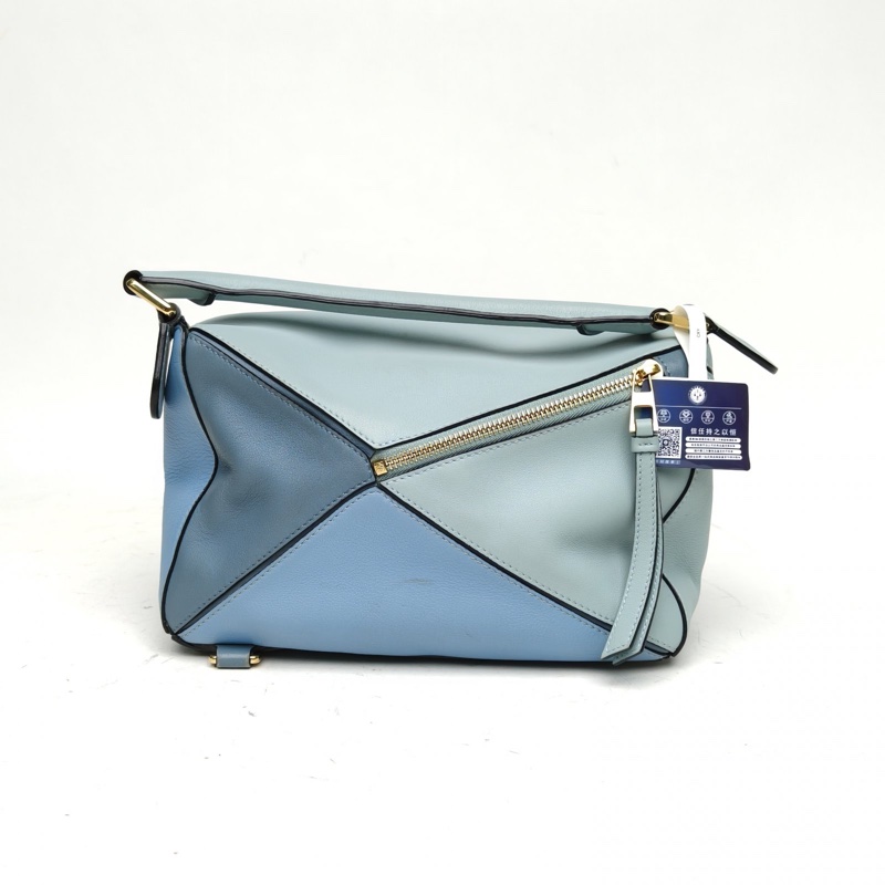 LOEWE Puzzle24幾何包小號拼色牛皮-2