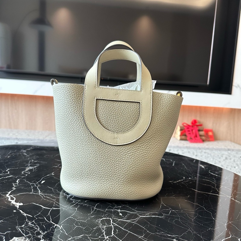 HERMES愛馬仕 In The Loop 菜籃子18 金扣 菜籃子豬鼻子-0