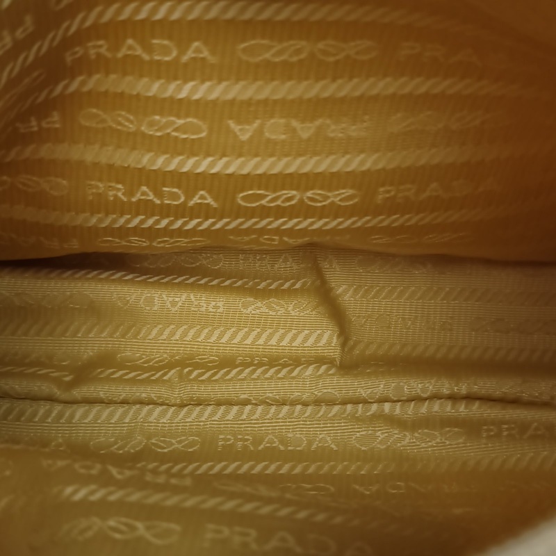 PRADA Hobo腋下包黃色尼龍銀扣-5