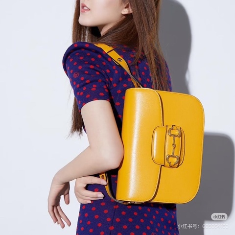 Gucci 1955 馬銜扣 金黃色 中號馬鞍包25.5*19 99新配件塵袋