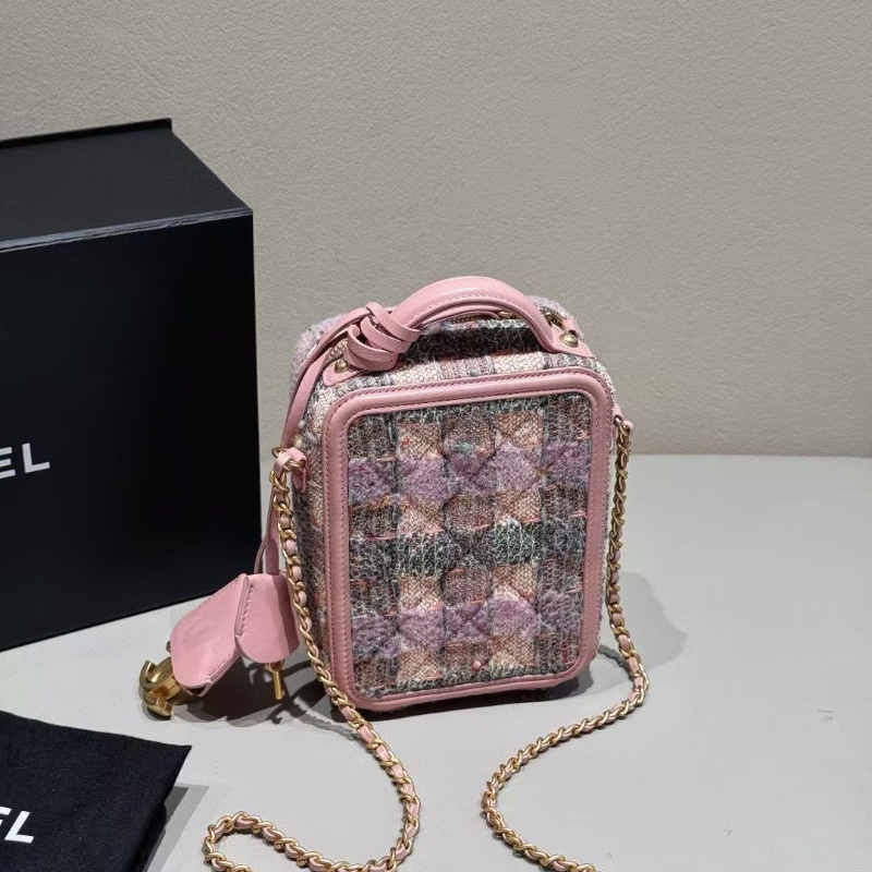Chanel vanity case 小號 相機包 夢幻粉紫色系 雙C金鎖 13*17cm 99新配件塵袋-6