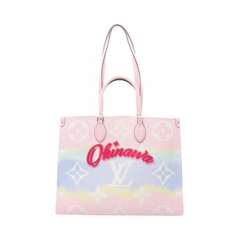 路易威登 OnTheGo GM 單肩包/手提包，塗層帆布和皮革，Escale，女士，粉紅色/多色，M45191