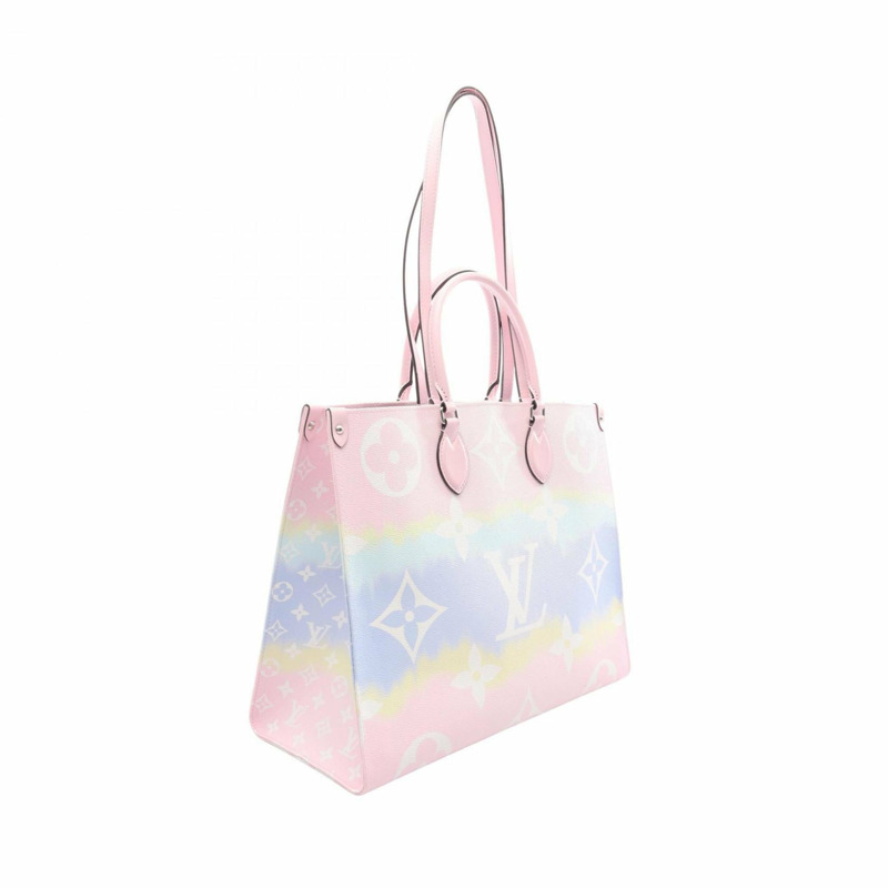 路易威登 OnTheGo GM 單肩包/手提包，塗層帆布和皮革，Escale，女士，粉紅色/多色，M45191-1