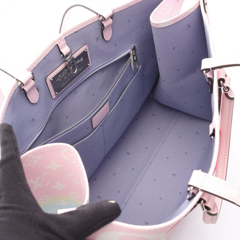 路易威登 OnTheGo GM 單肩包/手提包，塗層帆布和皮革，Escale，女士，粉紅色/多色，M45191-2