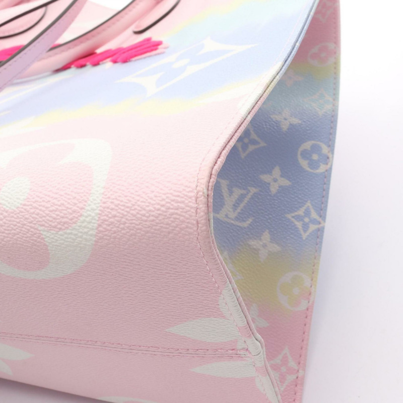 路易威登 OnTheGo GM 單肩包/手提包，塗層帆布和皮革，Escale，女士，粉紅色/多色，M45191-8