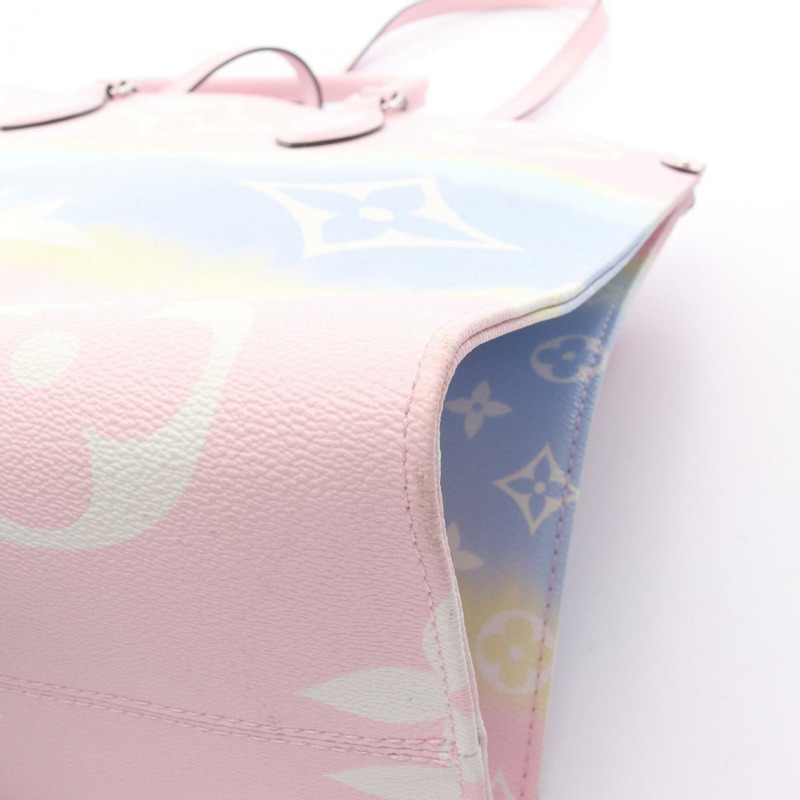 路易威登 OnTheGo GM 單肩包/手提包，塗層帆布和皮革，Escale，女士，粉紅色/多色，M45191-10