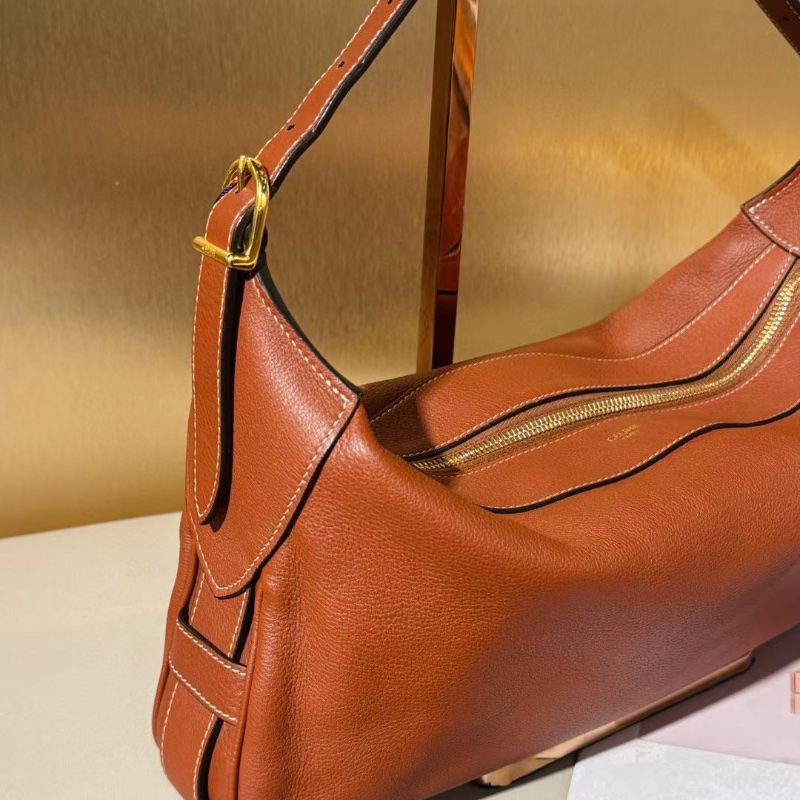 Celine Romy系列 焦糖色 腋下肩背包牛皮 中號34*5*16cm 99新配件塵袋-3