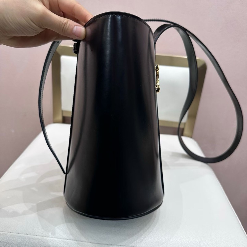 Celine DansParis系列黑金水桶包肩背包14*22.5  98新配件塵袋-4