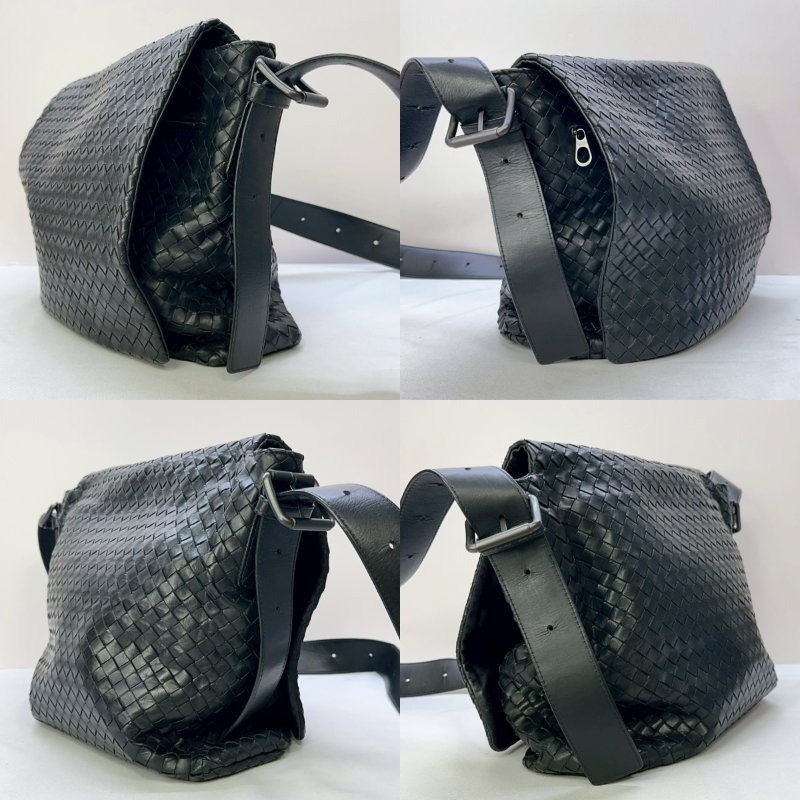 BV 編織小羊皮翻蓋式郵差包-2