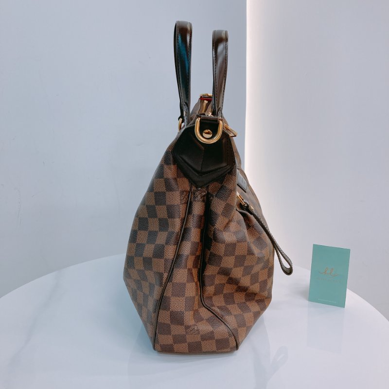 MS0607 Louis Vuitton 路易威登 棕棋盤 手提包 單肩包 金扣 Evora MM Canvas Daimer Brown x GHW-2