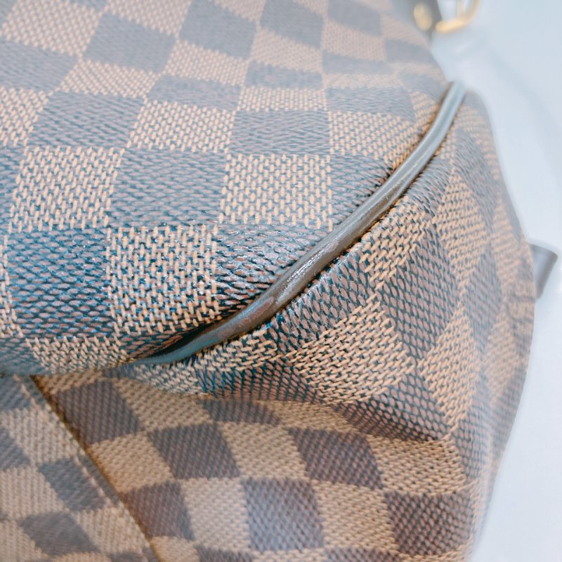 MS0607 Louis Vuitton 路易威登 棕棋盤 手提包 單肩包 金扣 Evora MM Canvas Daimer Brown x GHW-8