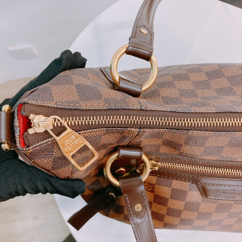 MS0607 Louis Vuitton 路易威登 棕棋盤 手提包 單肩包 金扣 Evora MM Canvas Daimer Brown x GHW-17