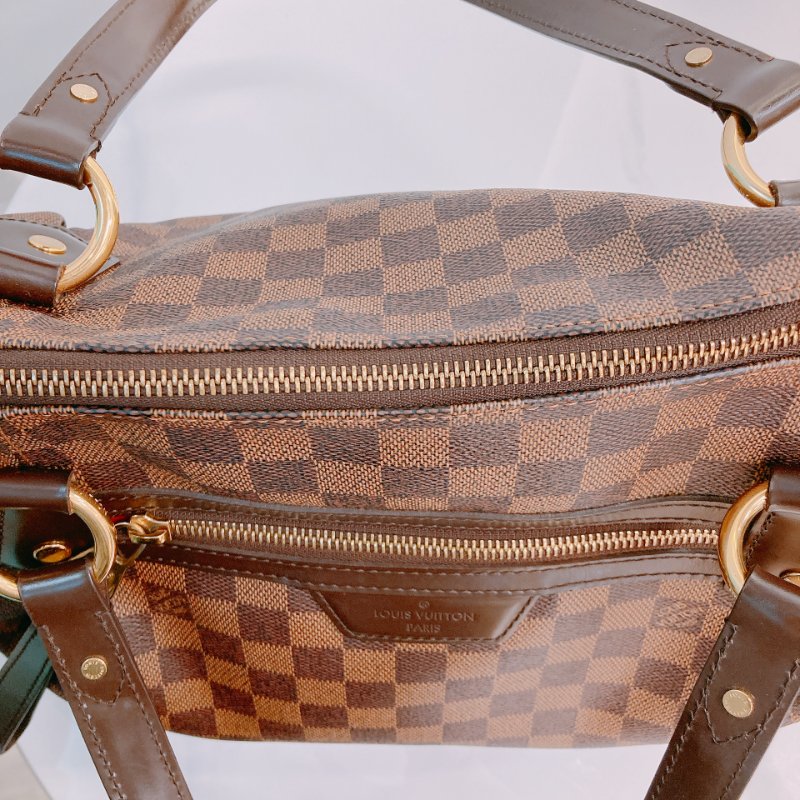 MS0607 Louis Vuitton 路易威登 棕棋盤 手提包 單肩包 金扣 Evora MM Canvas Daimer Brown x GHW-18