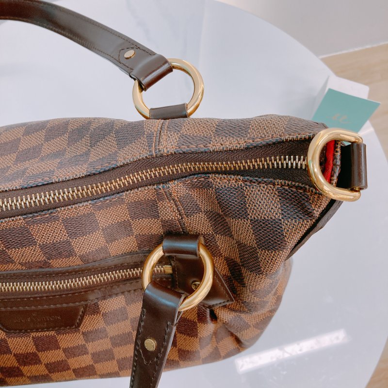 MS0607 Louis Vuitton 路易威登 棕棋盤 手提包 單肩包 金扣 Evora MM Canvas Daimer Brown x GHW-19