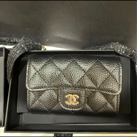 chanel 香奈兒 零錢包 黑金款 金球限定包裝