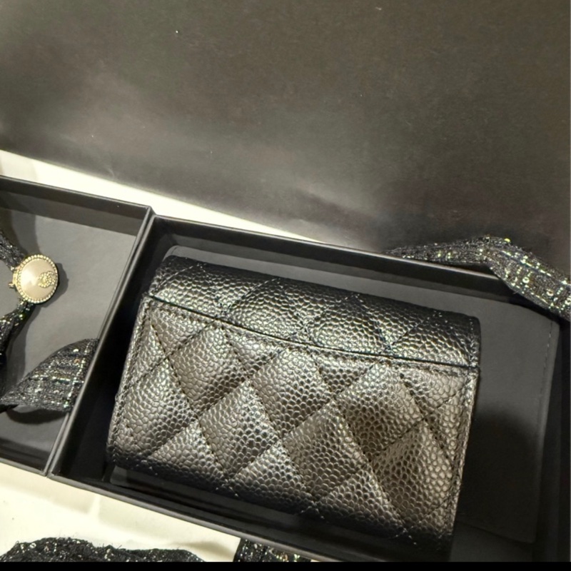 chanel 香奈兒 零錢包 黑金款 金球限定包裝-7