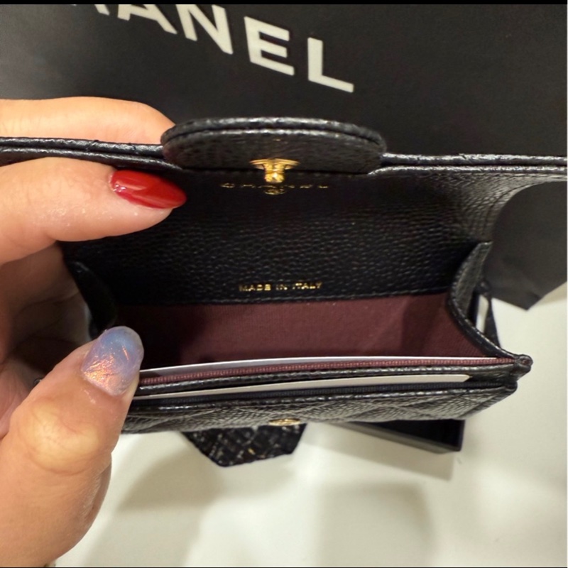 chanel 香奈兒 零錢包 黑金款 金球限定包裝-9