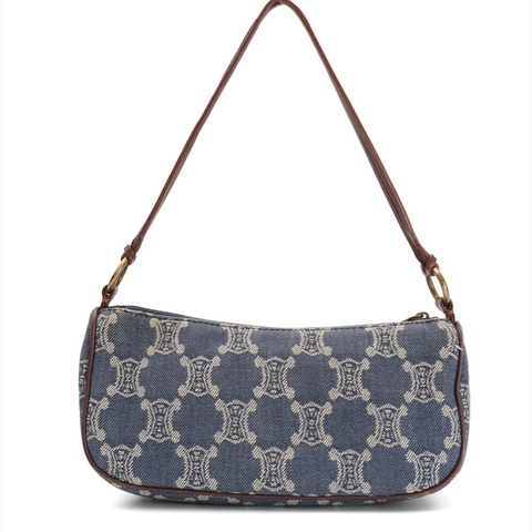 中古Celine單寧凱旋門腋下包