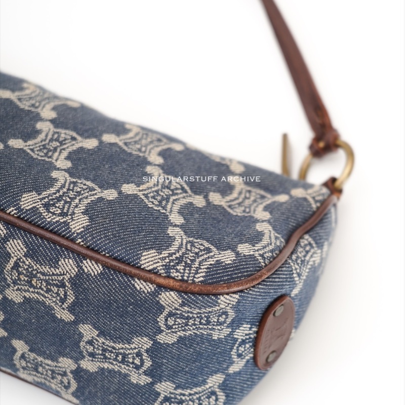 中古Celine單寧凱旋門腋下包-2