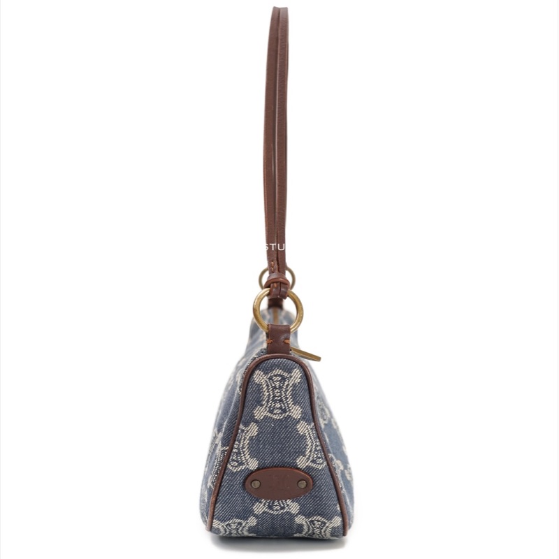 中古Celine單寧凱旋門腋下包-6