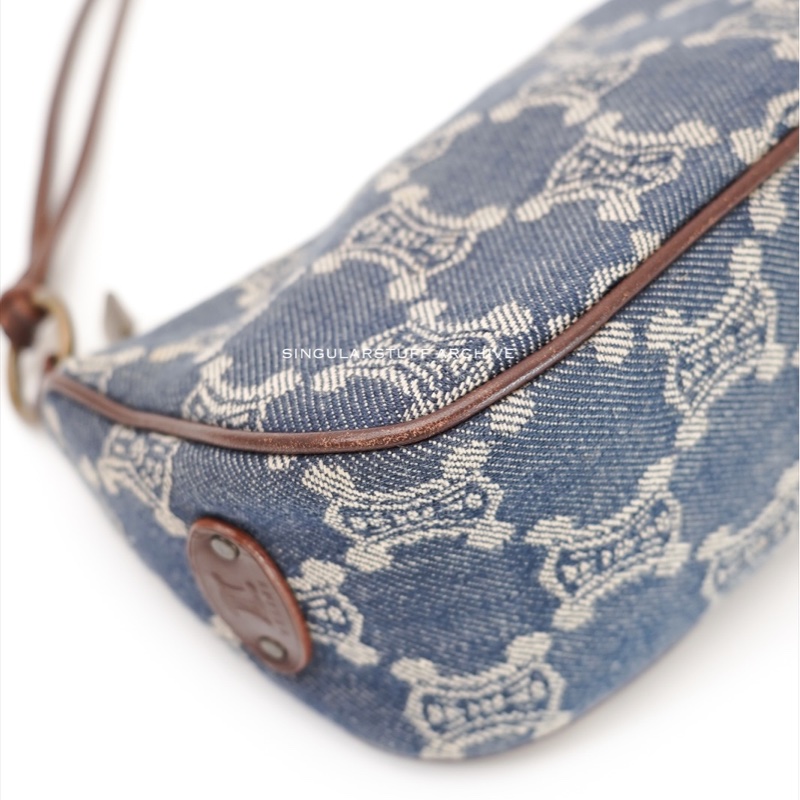 中古Celine單寧凱旋門腋下包-18