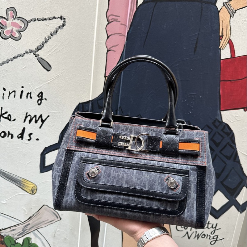 迪奥 老花 牛仔布 denim 飛行員系列 托特包 y2k 日本女明星同款 包包 手袋 dior flight tote bag shoulder bag-0