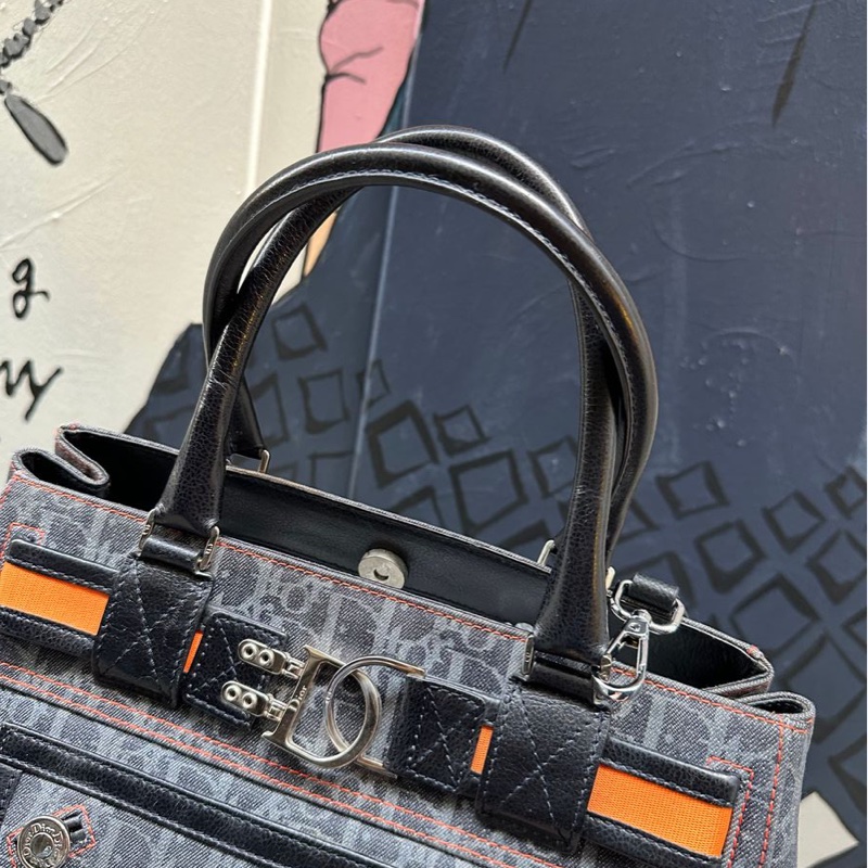 迪奥 老花 牛仔布 denim 飛行員系列 托特包 y2k 日本女明星同款 包包 手袋 dior flight tote bag shoulder bag-6