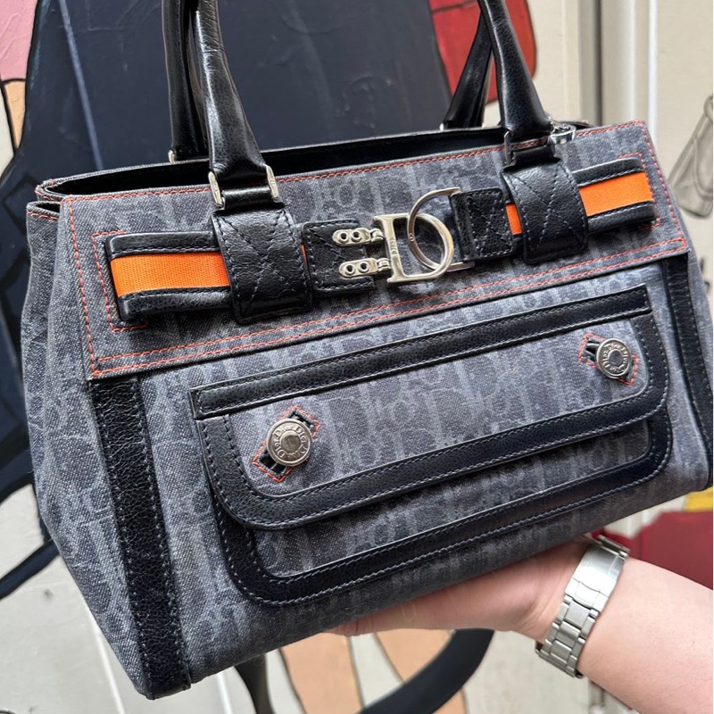 迪奥 老花 牛仔布 denim 飛行員系列 托特包 y2k 日本女明星同款 包包 手袋 dior flight tote bag shoulder bag-7