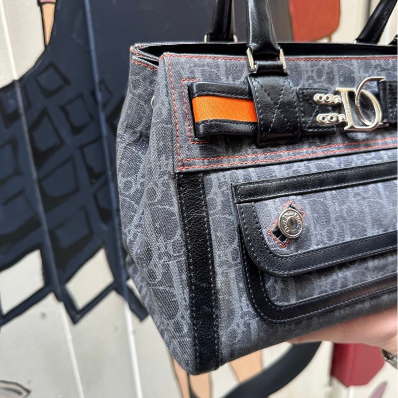 迪奥 老花 牛仔布 denim 飛行員系列 托特包 y2k 日本女明星同款 包包 手袋 dior flight tote bag shoulder bag-9