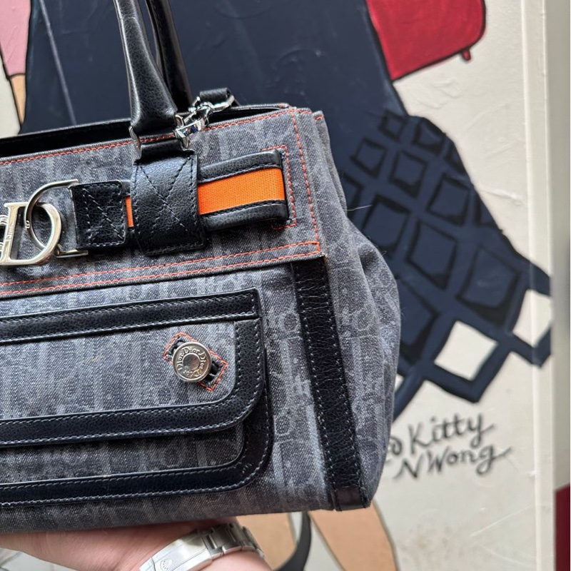 迪奥 老花 牛仔布 denim 飛行員系列 托特包 y2k 日本女明星同款 包包 手袋 dior flight tote bag shoulder bag-10