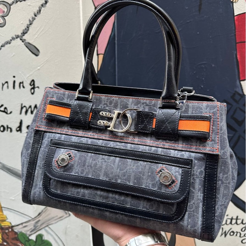 迪奥 老花 牛仔布 denim 飛行員系列 托特包 y2k 日本女明星同款 包包 手袋 dior flight tote bag shoulder bag-11