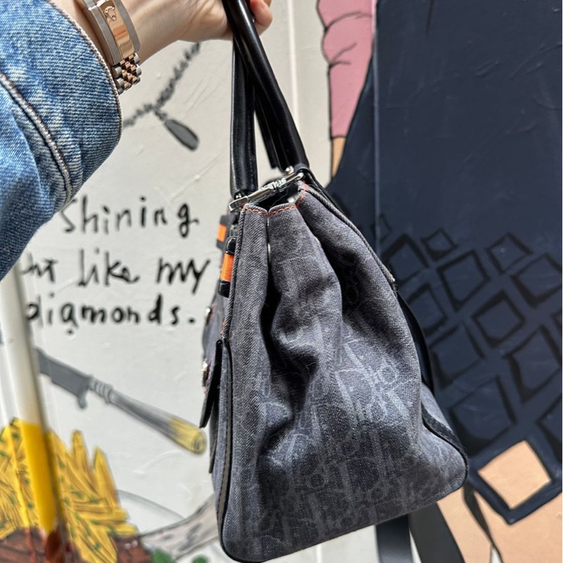 迪奥 老花 牛仔布 denim 飛行員系列 托特包 y2k 日本女明星同款 包包 手袋 dior flight tote bag shoulder bag-15