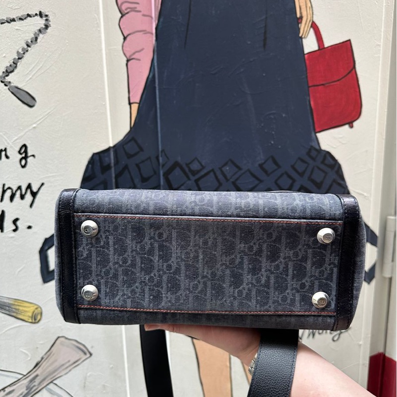 迪奥 老花 牛仔布 denim 飛行員系列 托特包 y2k 日本女明星同款 包包 手袋 dior flight tote bag shoulder bag-17