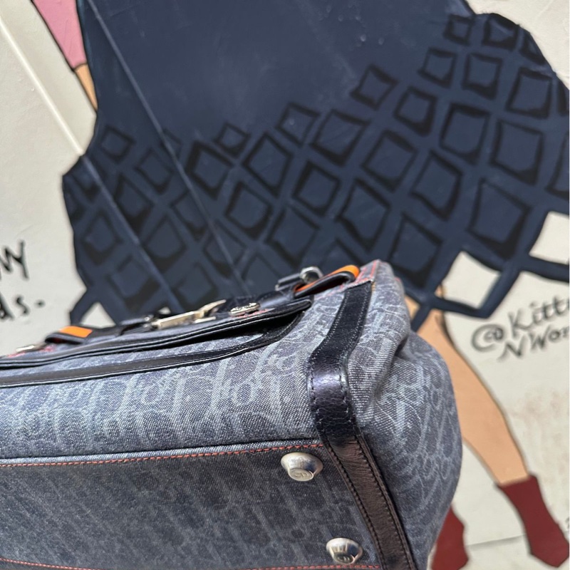 迪奥 老花 牛仔布 denim 飛行員系列 托特包 y2k 日本女明星同款 包包 手袋 dior flight tote bag shoulder bag-18