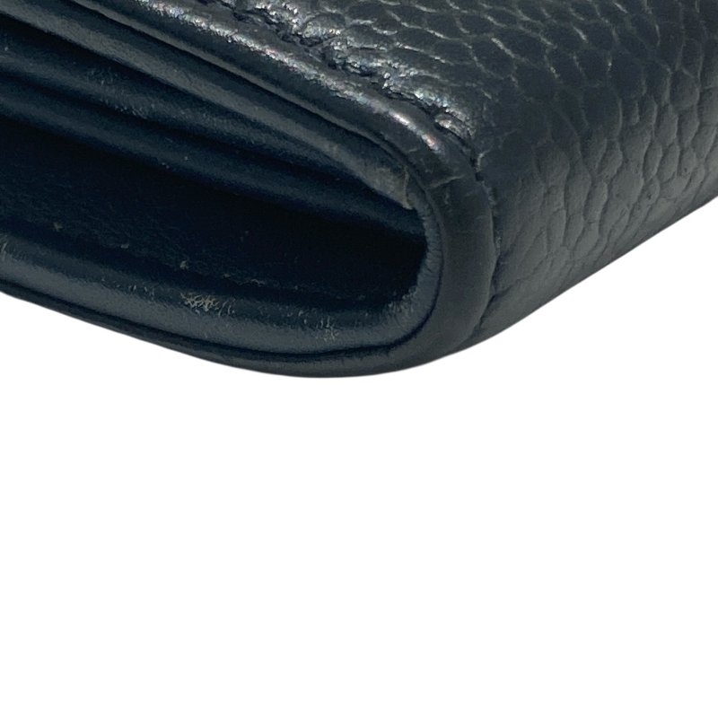 CHANEL 香奈兒 雙C LOGO口蓋長夾 荔枝皮 深藍 銀釦-10